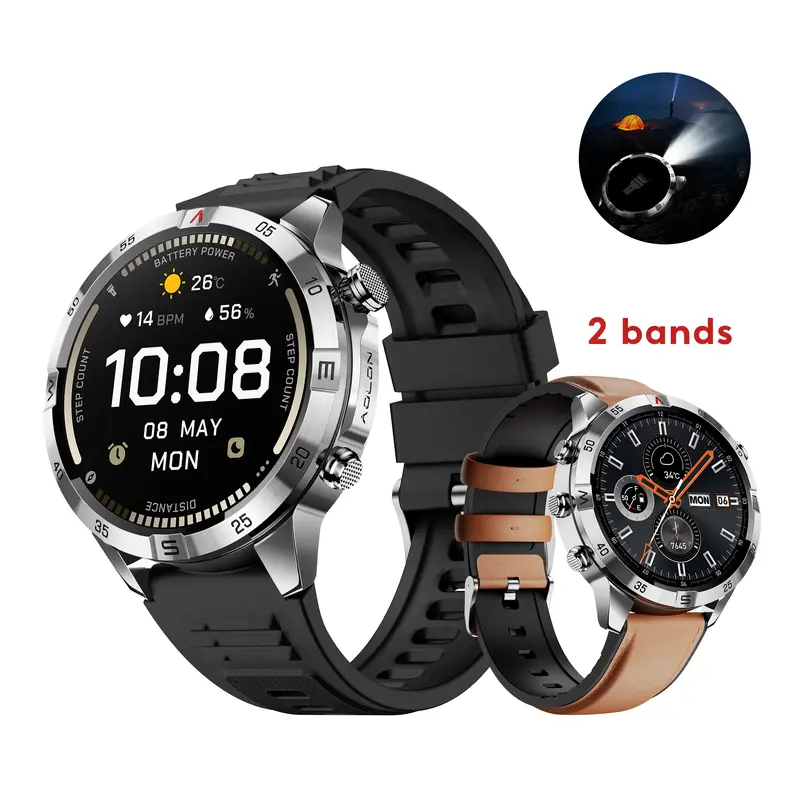 【Premium Business】Aolon GT6 Pro Smart Hiking Device: Rugged 1.51" AMOLED Watch, Bluetooth Calling, Flashlight