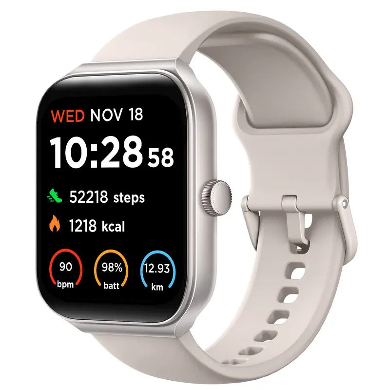 TOOBUR Silicone Smartwatch BT Call Answer/Make, Smart Voice Assistant, Sleep & Heart Rate Tracking, IP68 Rated Waterproof, Step & Calorie Tracker,, Compatible with iOS&Android
